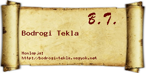 Bodrogi Tekla névjegykártya